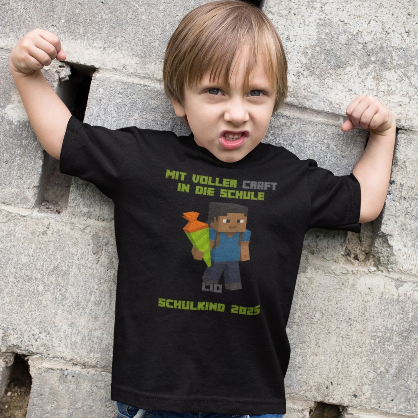 little-boy-wearing-a-t-shirt-mockup-while-raising-his-arms-a17943