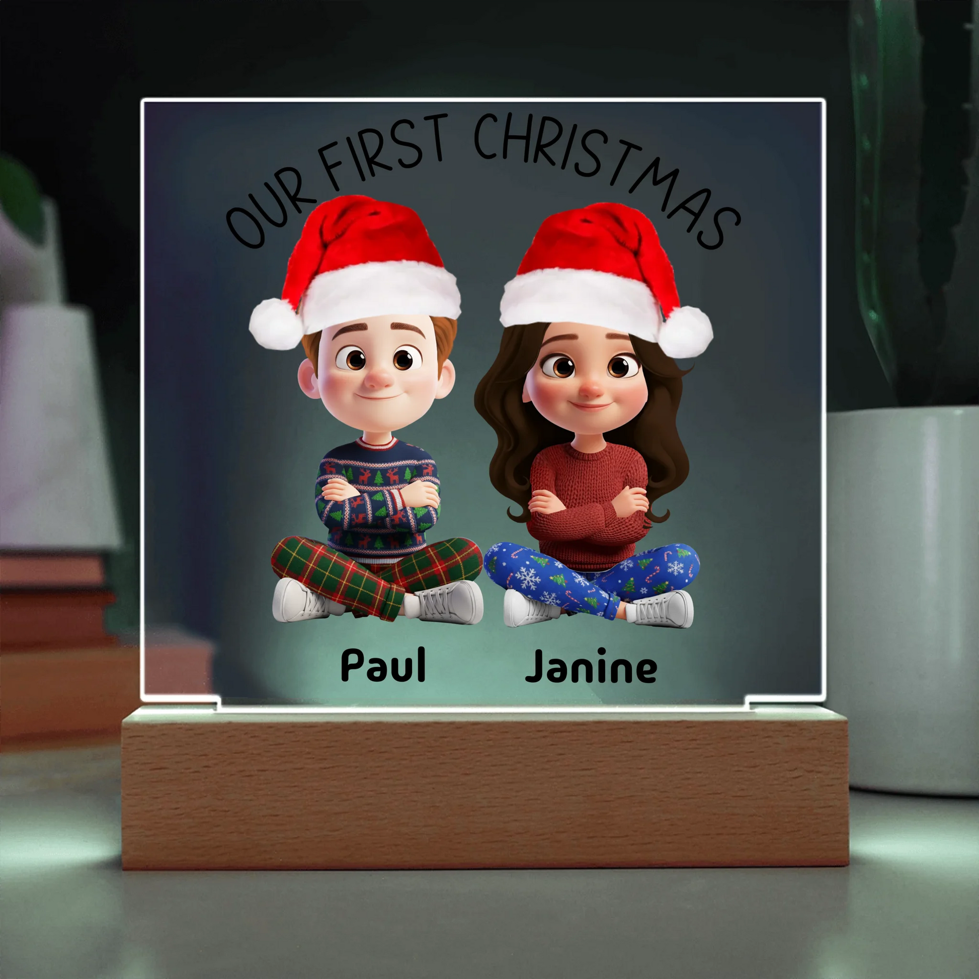 Acrylic Square with LED Base 9