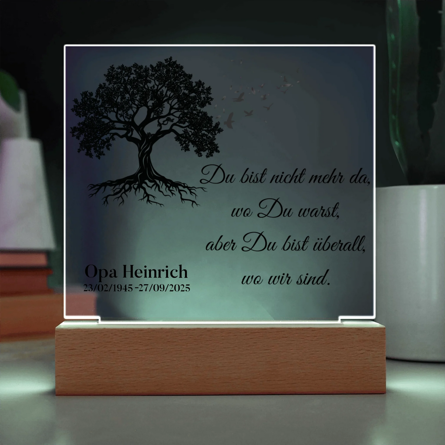 Acrylic Square with LED Base 9