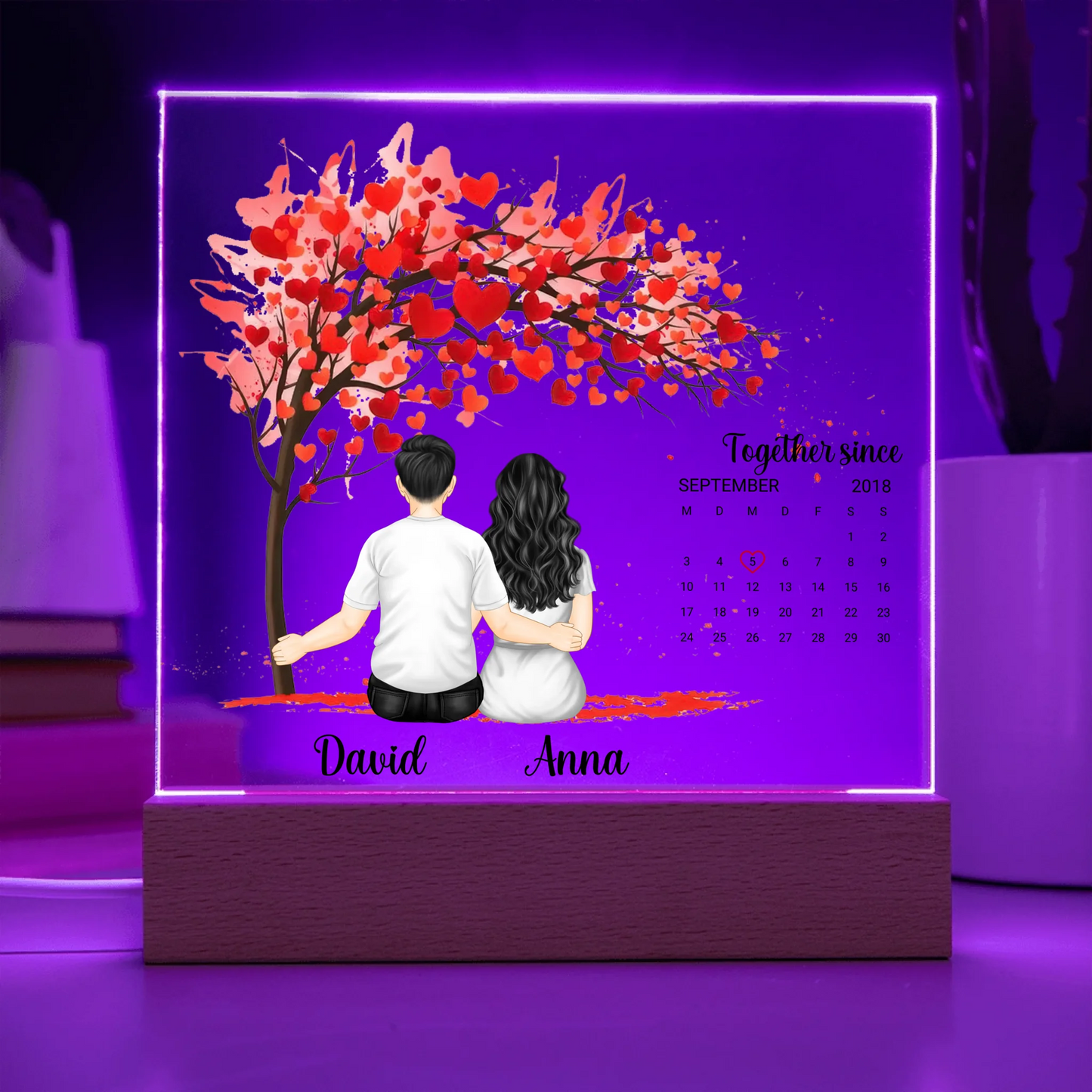 Acrylic Square with LED Base 8