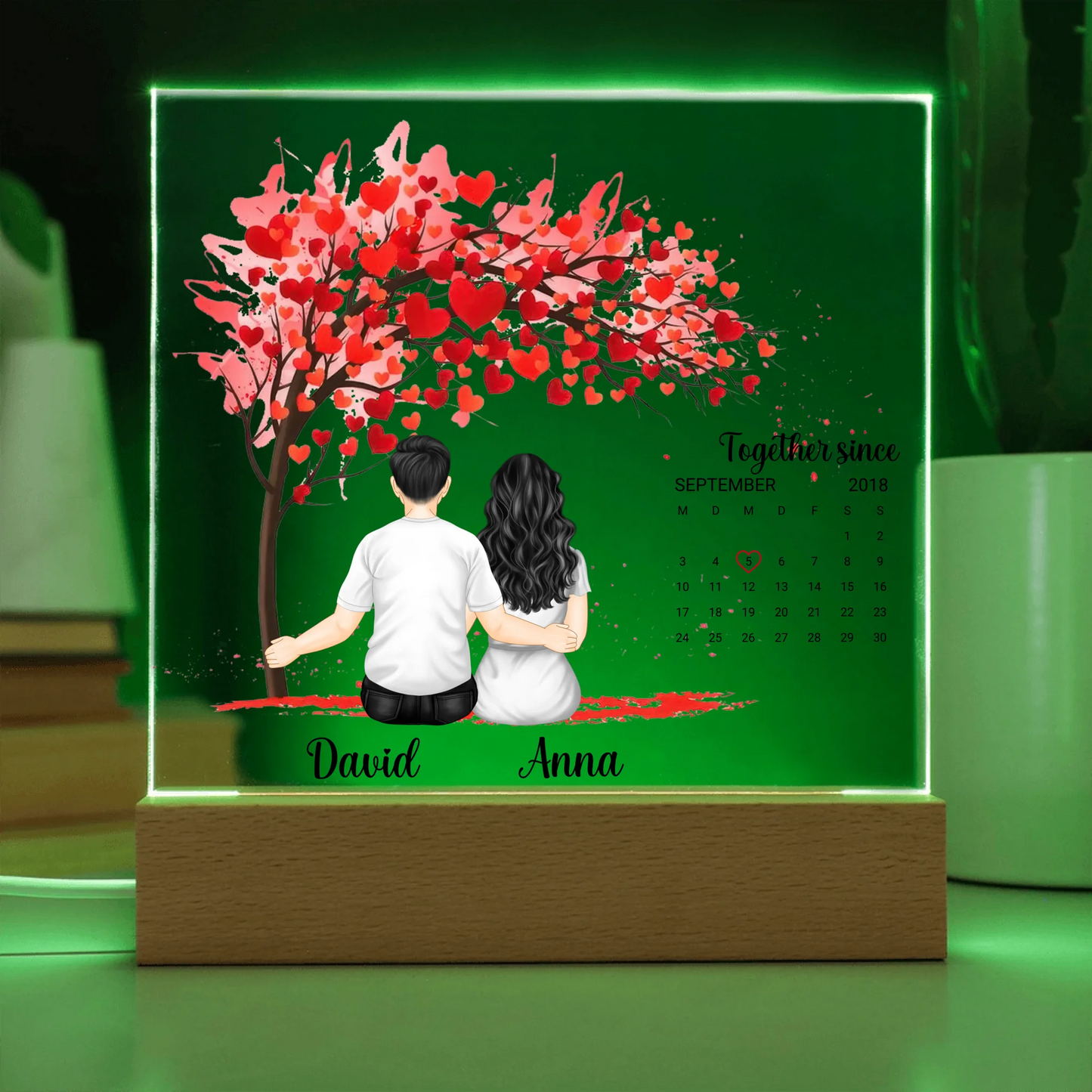 Acrylic Square with LED Base 7