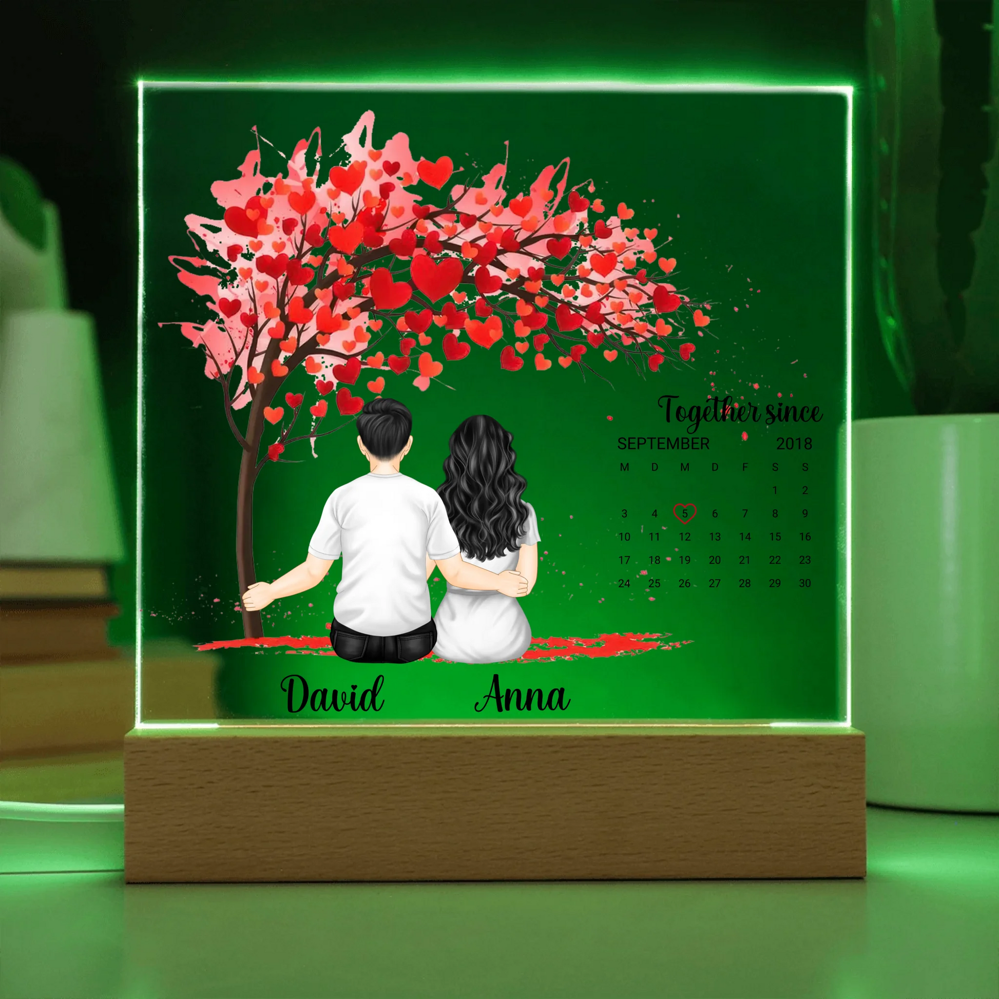 Acrylic Square with LED Base 7