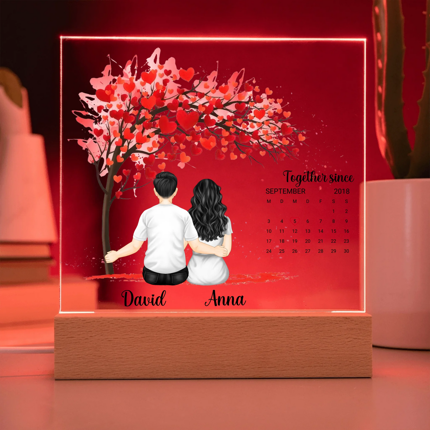 Acrylic Square with LED Base 9