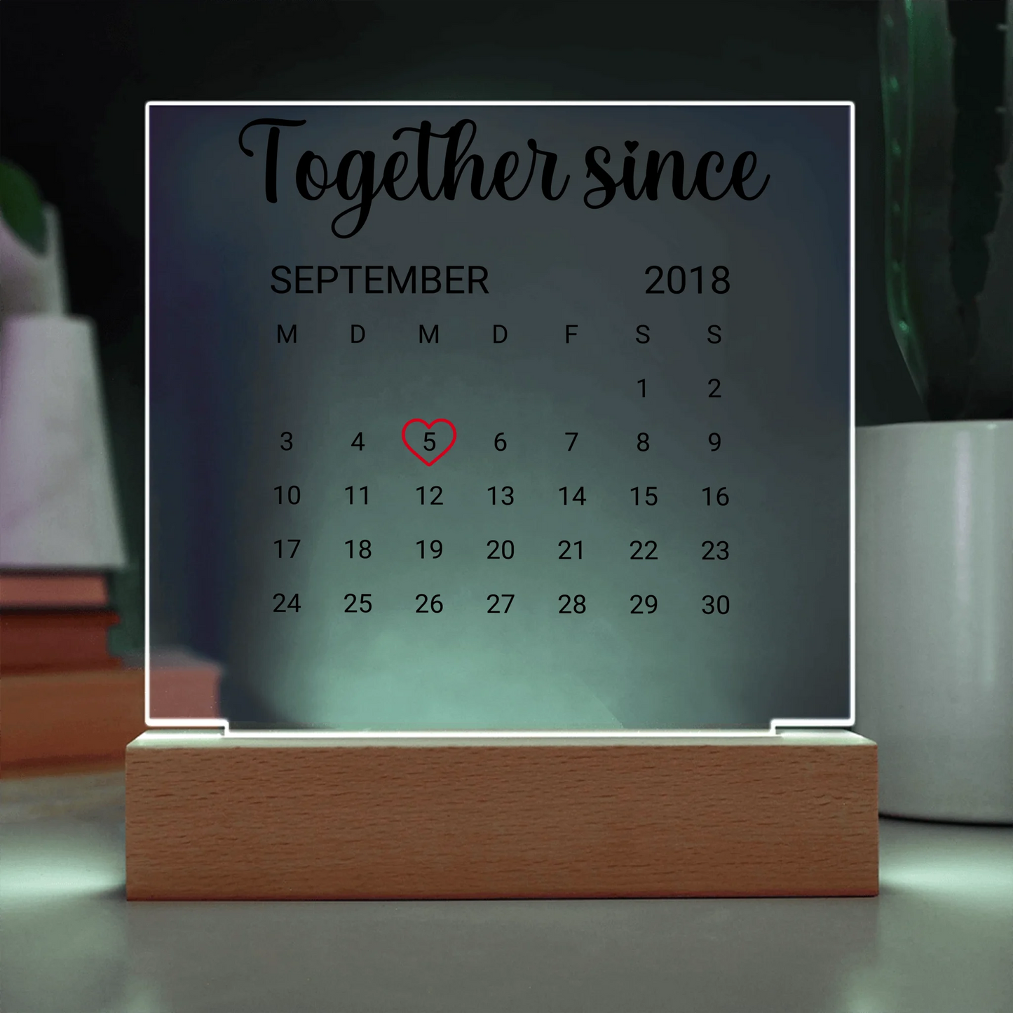 Acrylic Square with LED Base 9