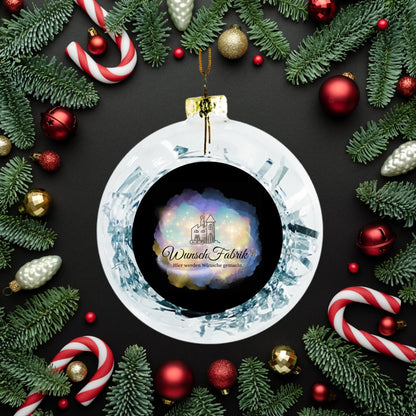 Weihnachtskugel Lametta silber